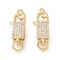 20x9mm 18k Gold Plated Brass Micro Pave Cubic Zirconia Lobster Clasp